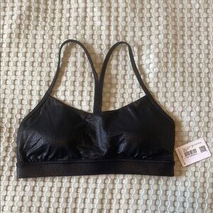 Lululemon flow y ribbed shine black sz8